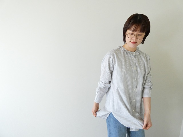 homspun(ホームスパン) ハイカウントクロスフリルブラウスの商品画像6