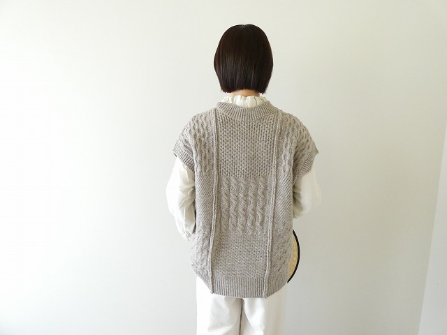 NARU ナチュラルカラーウール柄編みニットベストの商品画像10
