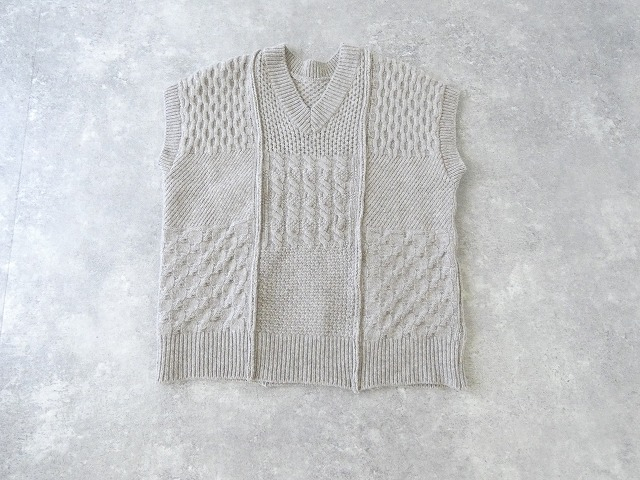NARU ナチュラルカラーウール柄編みニットベストの商品画像11