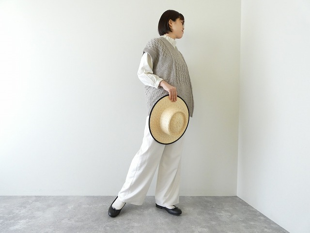 NARU ナチュラルカラーウール柄編みニットベストの商品画像3