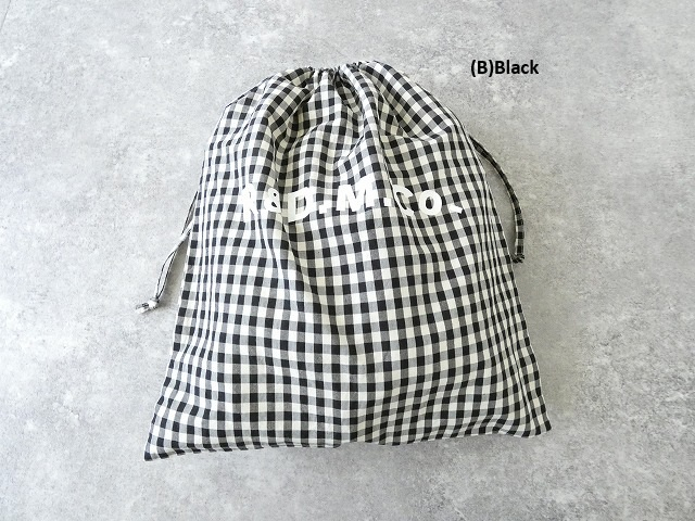 R&D.M(オールドマンズテーラー) GINGHAM CHECK DRAWSTRING BAG　Lsizeの商品画像10