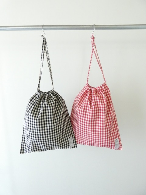 R&D.M(オールドマンズテーラー) GINGHAM CHECK DRAWSTRING BAG　Lsizeの商品画像12