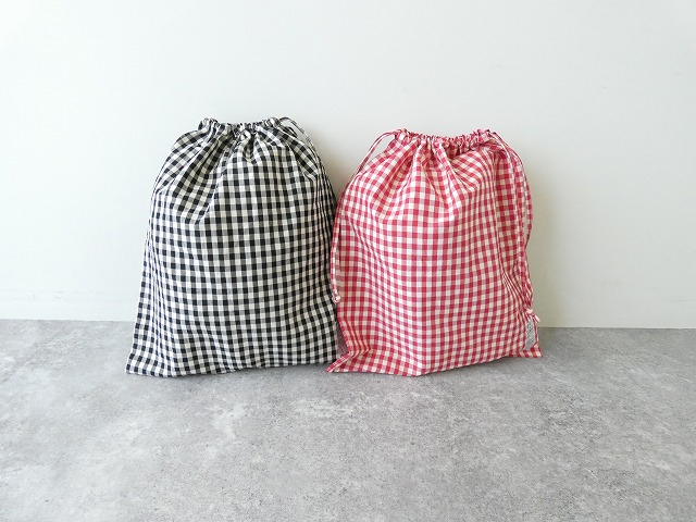 R&D.M(オールドマンズテーラー) GINGHAM CHECK DRAWSTRING BAG　Lsizeの商品画像13