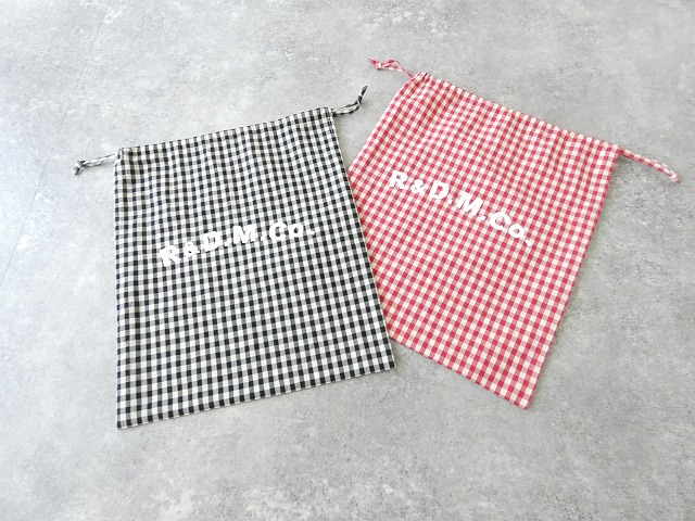 R&D.M(オールドマンズテーラー) GINGHAM CHECK DRAWSTRING BAG　Lsizeの商品画像15