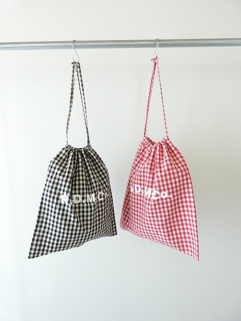 R&D.M(オールドマンズテーラー) GINGHAM CHECK DRAWSTRING BAG　Lsizeの商品画像2