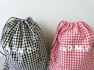 R&D.M(オールドマンズテーラー) GINGHAM CHECK DRAWSTRING BAG　Lsizeの商品画像23