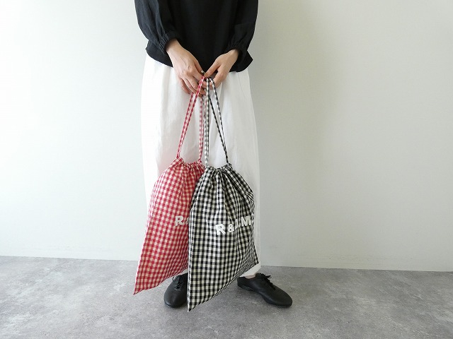 R&D.M(オールドマンズテーラー) GINGHAM CHECK DRAWSTRING BAG　Lsizeの商品画像3