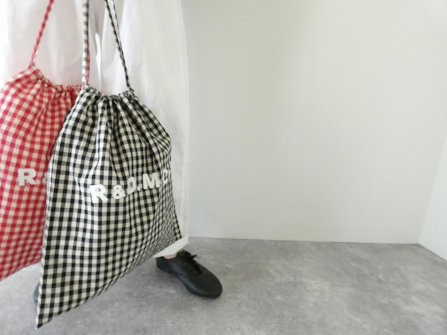 R&D.M(オールドマンズテーラー) GINGHAM CHECK DRAWSTRING BAG　Lsizeの商品画像4