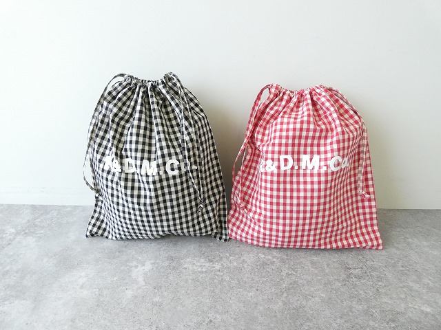 R&D.M(オールドマンズテーラー) GINGHAM CHECK DRAWSTRING BAG　Lsizeの商品画像9