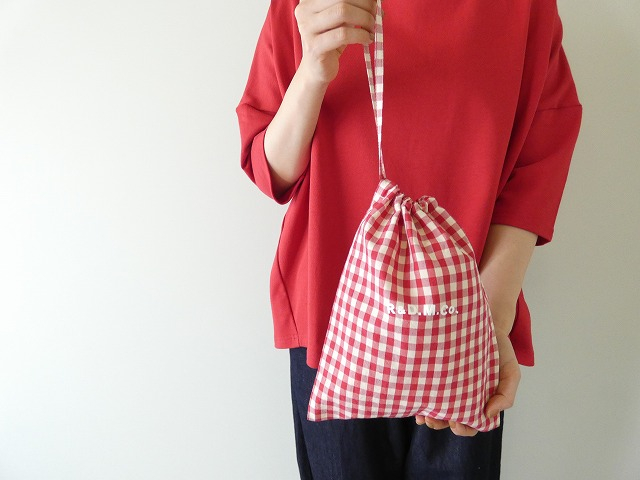 R&D.M(オールドマンズテーラー) GINGHAM CHECK DRAWSTRING BAG　Ssizeの商品画像1