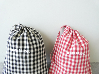 R&D.M(オールドマンズテーラー) GINGHAM CHECK DRAWSTRING BAG　Ssizeの商品画像21