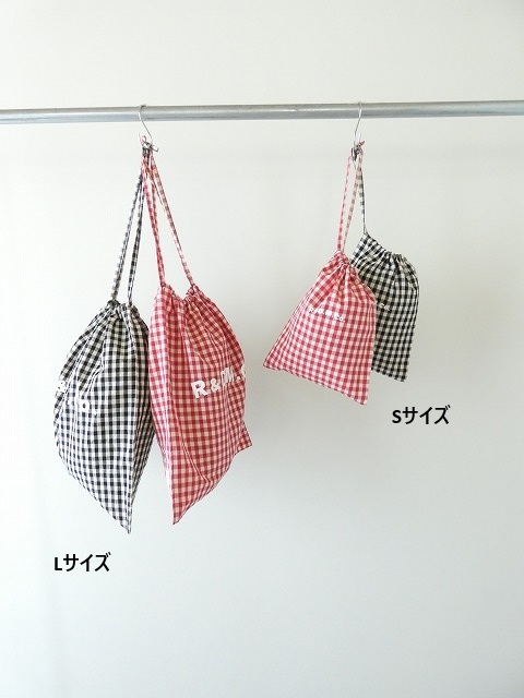 R&D.M(オールドマンズテーラー) GINGHAM CHECK DRAWSTRING BAG　Ssizeの商品画像7