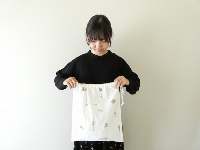R&D.M(オールドマンズテーラー) COTTON LINEN GREAT GREEN THUMB DRAWSTRING BAGの商品画像3