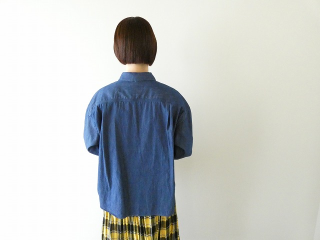 OUVERT(ウーヴェル) 5.5oz ムラ糸デニムラウンドカラーシャツの商品画像4