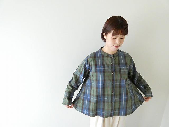 PK グリーンとブルーチェックの羽織りシャツの商品画像1
