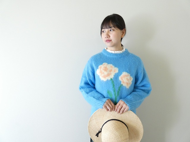 CHILD WOMAN(チャイルドウーマン) 花モチーフ起毛インターシャプルオーバーの商品画像2