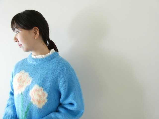 CHILD WOMAN(チャイルドウーマン) 花モチーフ起毛インターシャプルオーバーの商品画像3