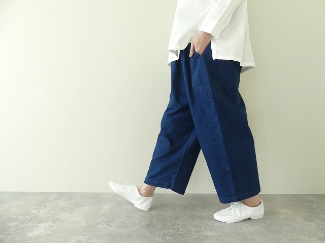 homspun(ホームスパン) 10オンスデニムギャザーパンツ ブリーチブルーの商品画像6