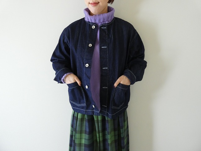 NARU 12ozムラデニムノーカラージャケットの商品画像2