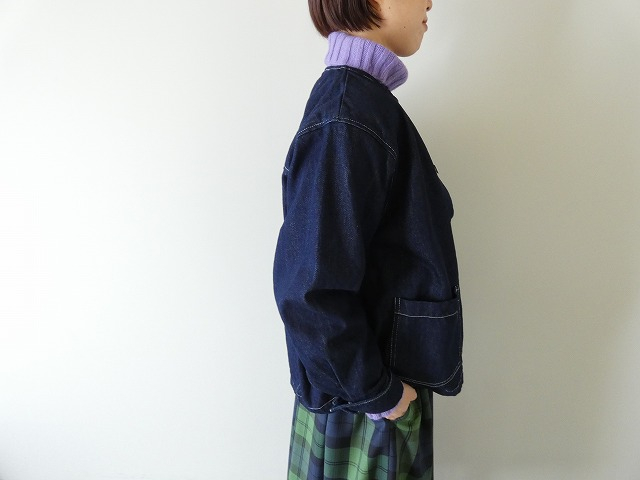 NARU 12ozムラデニムノーカラージャケットの商品画像5