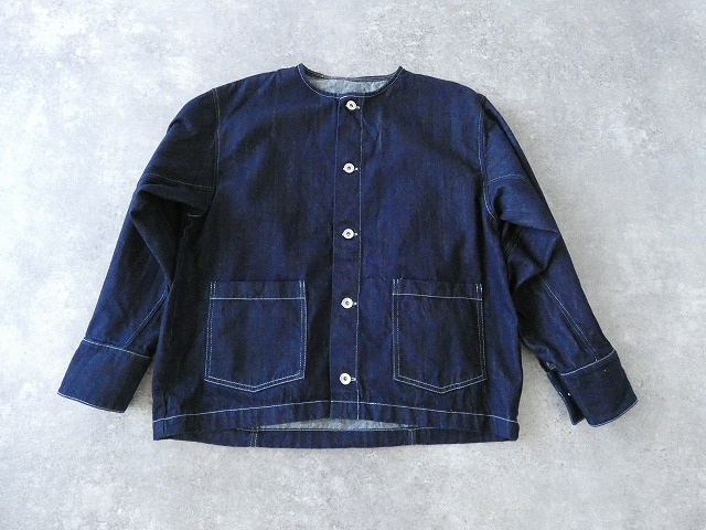 NARU 12ozムラデニムノーカラージャケットの商品画像9