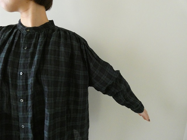 ichiAntiquite's(イチアンティークス) ブラックウォッチギャザーシャツの商品画像4