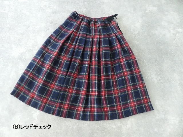 ina(イナ) ツイードチェックウエスト紐付きタックスカートの商品画像10