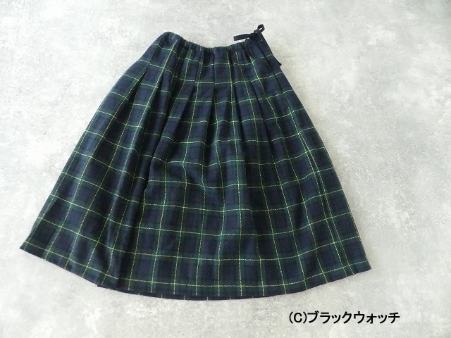 ina(イナ) ツイードチェックウエスト紐付きタックスカートの商品画像12
