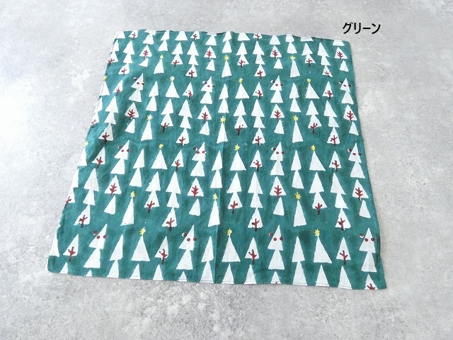 shs シーズンムード漂うツリーモチーフのブロックプリントハンカチの商品画像42