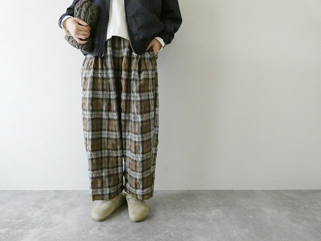 NATURAL LAUNDRY(ナチュラルランドリー) コットンウールチェックコクーンパンツの商品画像6