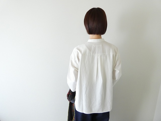 evam eva(エヴァムエヴァ) cotton wool band collar shirtの商品画像2