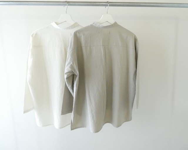 evam eva(エヴァムエヴァ) cotton wool band collar shirtの商品画像8