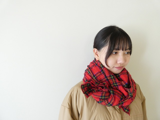 prit(プリット) ウールコットンチェックストールの商品画像1