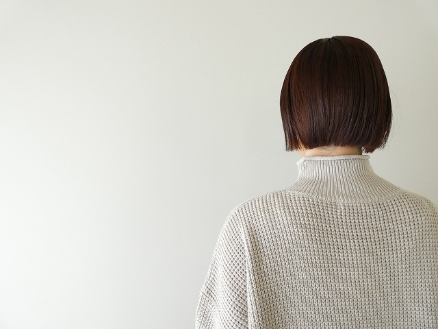 SOUFFLE ウォッシャブルワッフルニットボトルネックプルオーバーの商品画像5