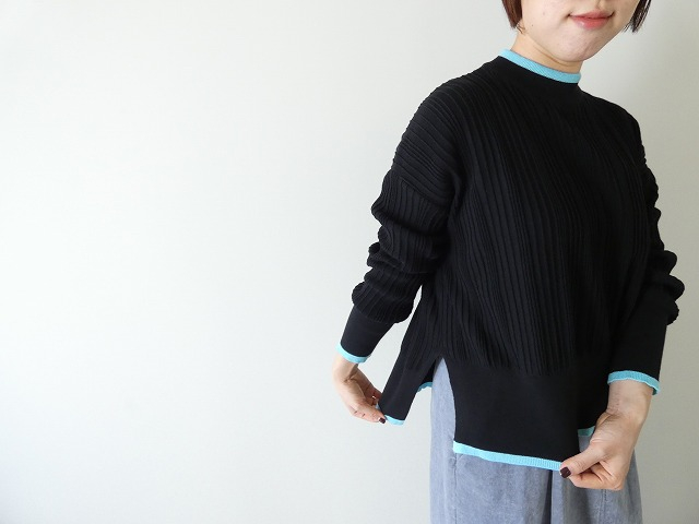 NARU ワイドリブバイカラーコモドニットの商品画像8