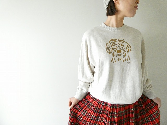 grin(グリン) シャギードッグプリント おじさん犬コーマ裏毛プルオーバーの商品画像2