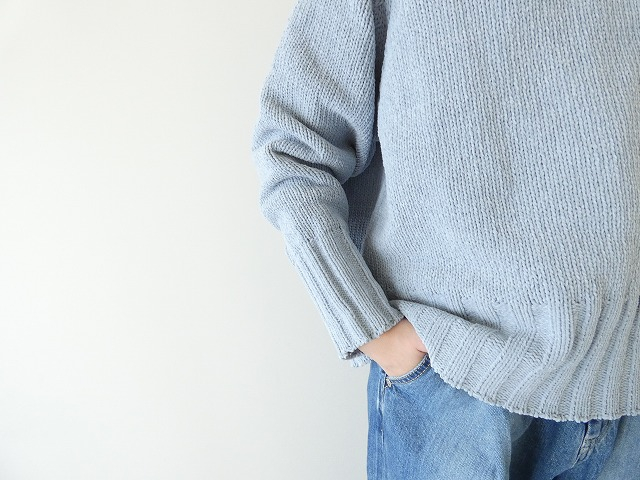 mao made(マオメイド) ざっくりローゲージクルーネックプルオーバーの商品画像4