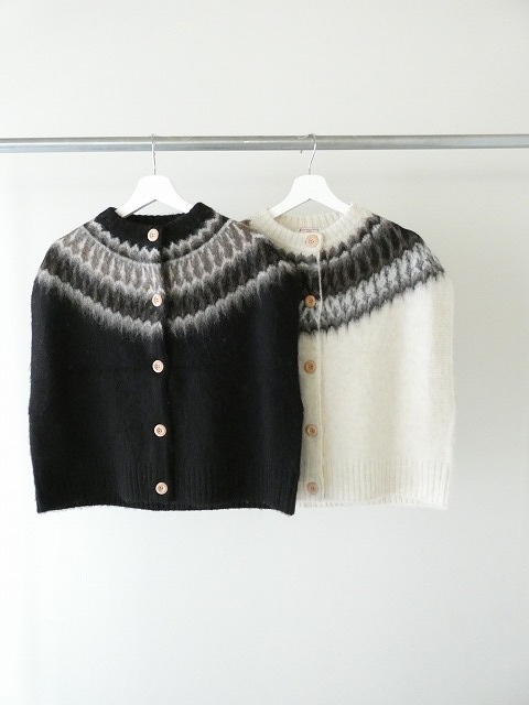 mao made(マオメイド) もふもふブラッシュヤーン クルーネック求心ジャガードベストの商品画像3