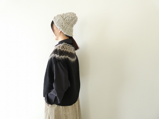 mao made(マオメイド) もふもふブラッシュヤーン クルーネック求心ジャガードベストの商品画像5