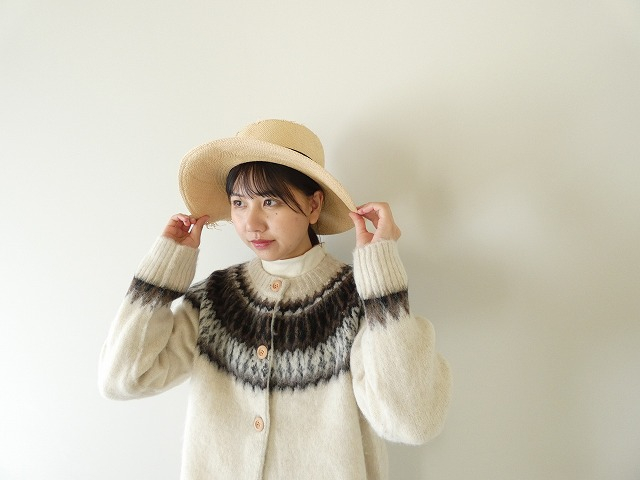 mao made(マオメイド) もふもふブラッシュヤーン クルーネック求心ジャガードカーディガンの商品画像1