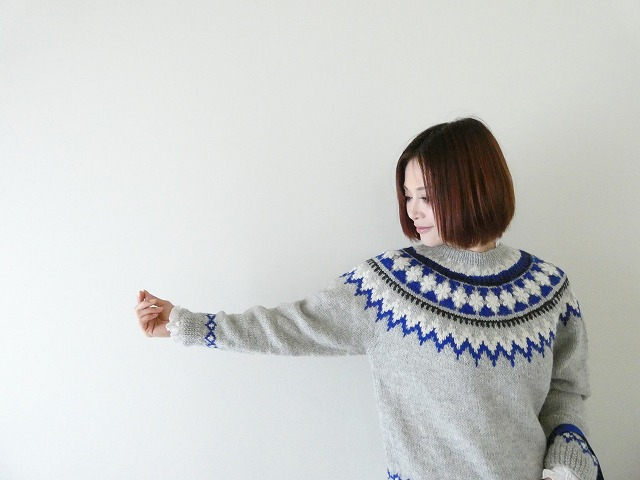 bulle de savon(ビュルデサボン) ネパール ハンドニット ジグザグジャカード プルオーバーの商品画像4