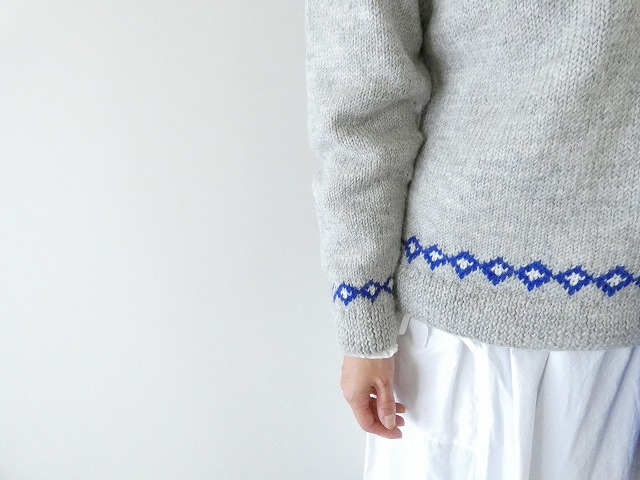 bulle de savon(ビュルデサボン) ネパール ハンドニット ジグザグジャカード プルオーバーの商品画像6