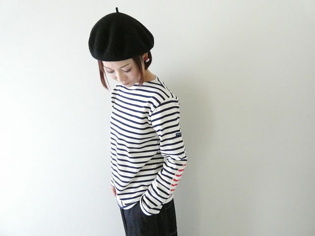 SAINT　JAMES(セントジェームス) ひじパッチボーダーカットソー ECRU/MARINE//ECRU/TULIPEの商品画像4