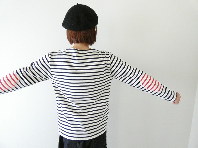 SAINT　JAMES(セントジェームス) ひじパッチボーダーカットソー ECRU/MARINE//ECRU/TULIPEの商品画像5