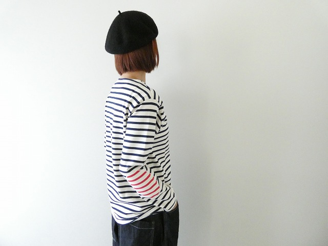 SAINT　JAMES(セントジェームス) ひじパッチボーダーカットソー ECRU/MARINE//ECRU/TULIPEの商品画像6
