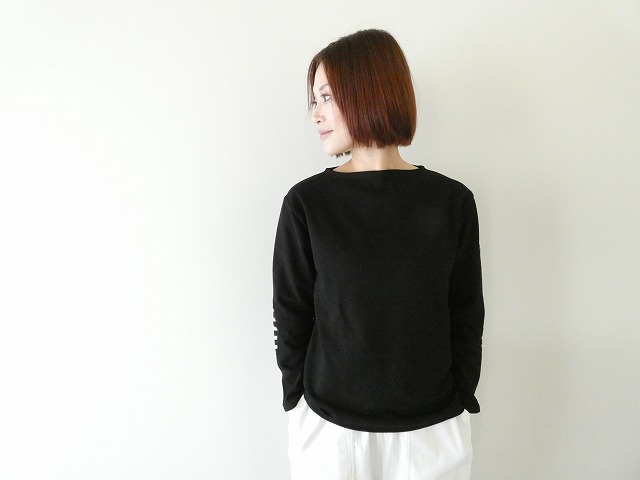 SAINT　JAMES(セントジェームス) ひじパッチボーダーカットソー NOIR//NOIR/ECRUの商品画像2