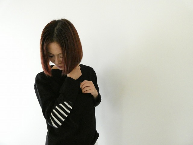 SAINT　JAMES(セントジェームス) ひじパッチボーダーカットソー NOIR//NOIR/ECRUの商品画像4