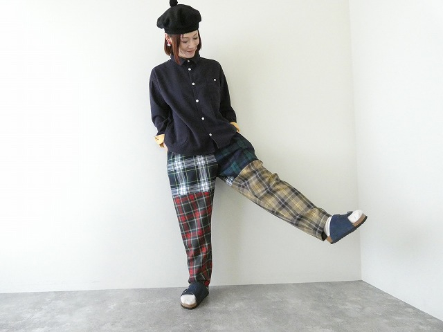 homspun(ホームスパン) ウールタータンマルチギャザーパンツの商品画像1