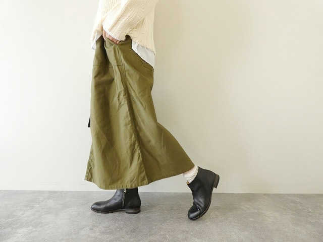 NARU ムラ糸ミリタリーバッグサテンベイカースカートの商品画像1