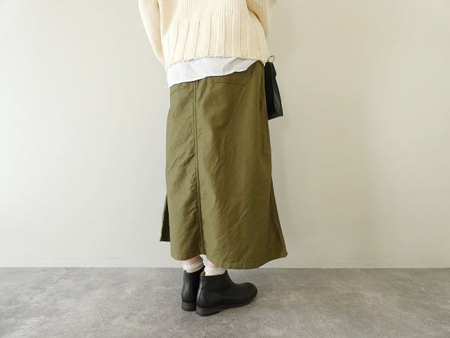 NARU ムラ糸ミリタリーバッグサテンベイカースカートの商品画像7
